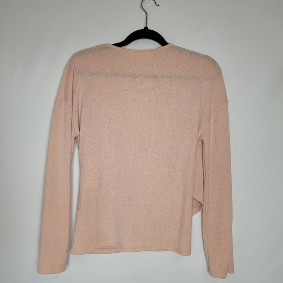 Everly Pink Crossover Long Sleeve Top - Picture 9 of 11